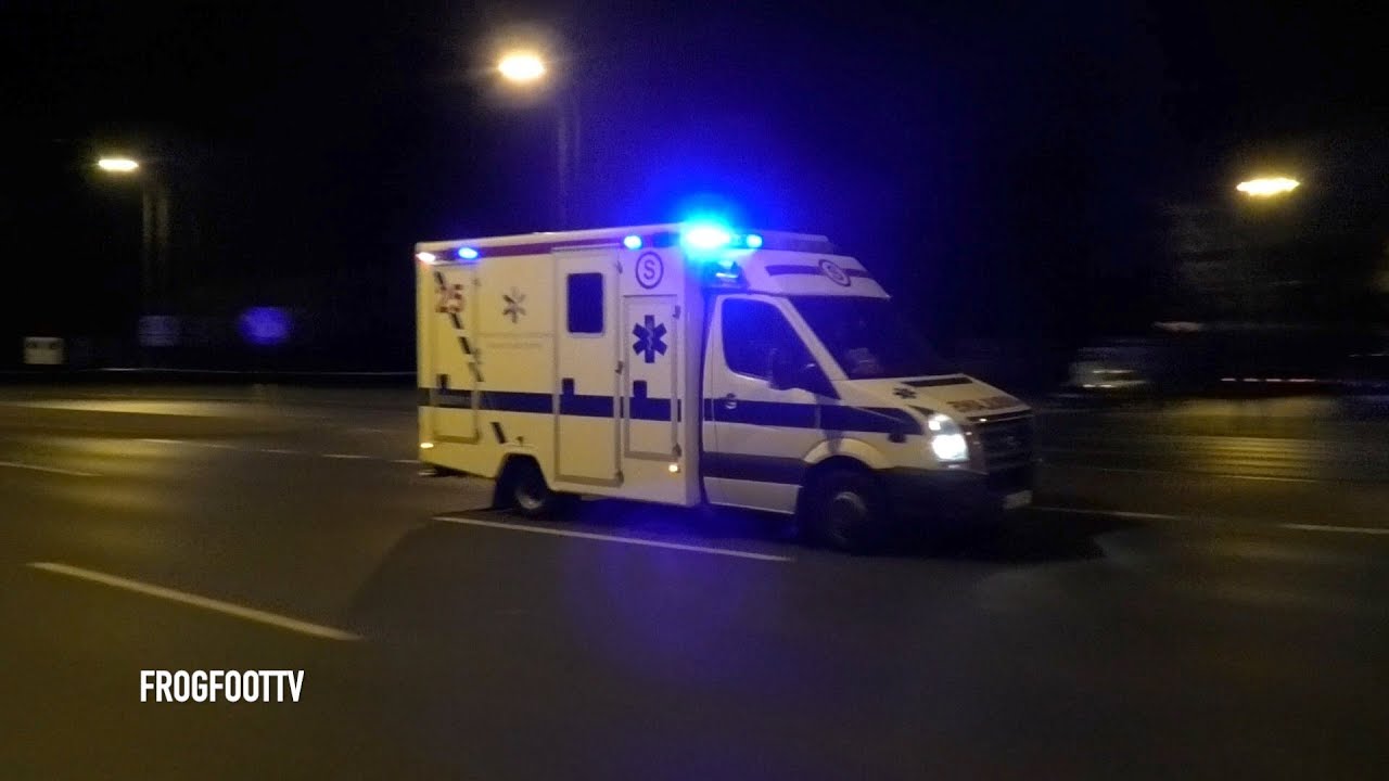 RUMBLER + Trąbki! Alarmowo ambulans Lotniska Chopina! Volkswagen Crafter / WAS