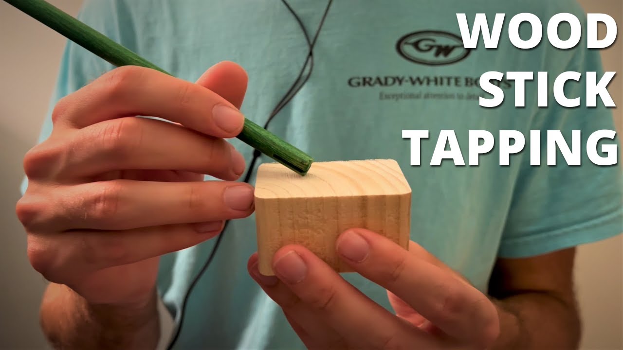 asmr WOOD TAPPING WITH STICK (no talking) *ear to ear binaural*