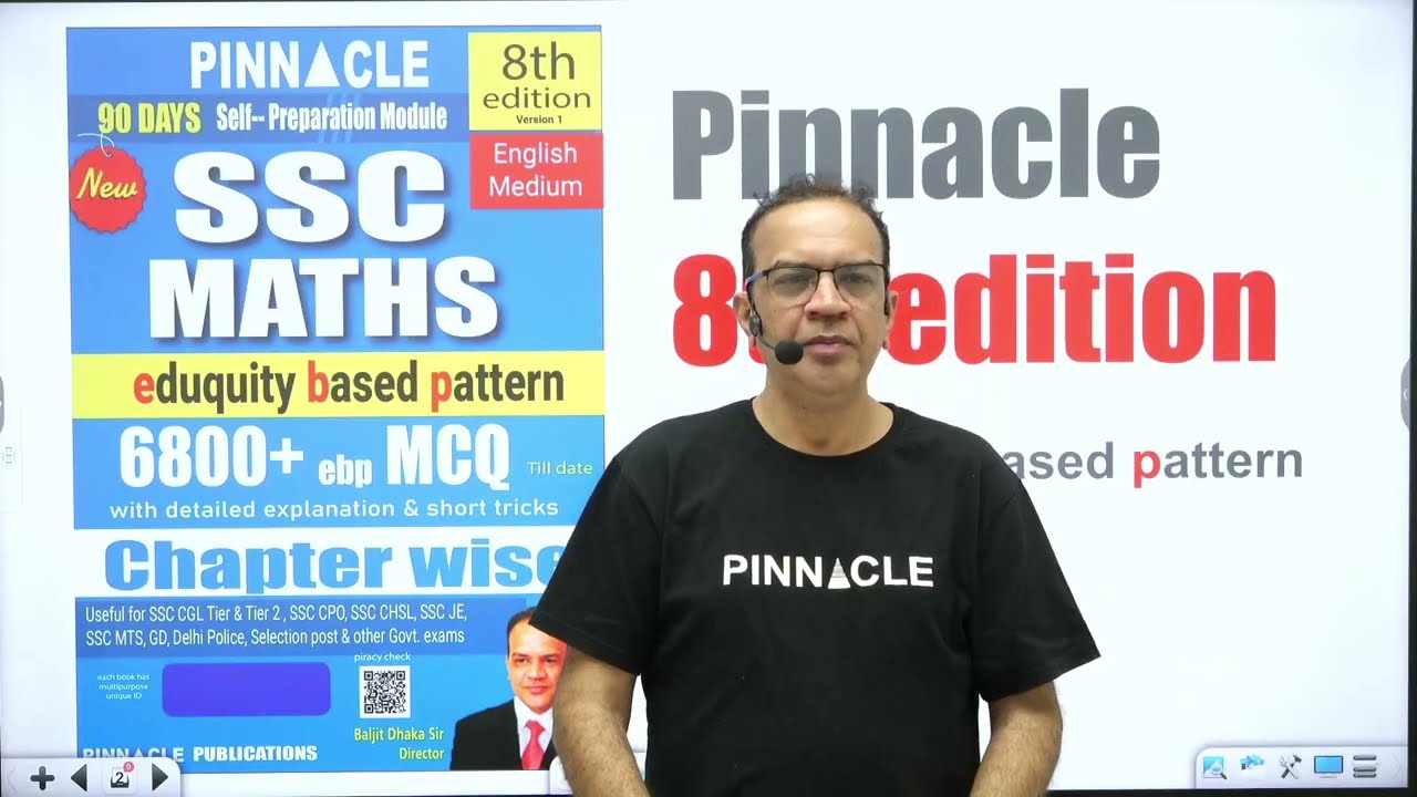 📕Pinnacle SSC Maths 6800+ ebp mcq chapter wise 8th ed. book launched II English medium I buy now