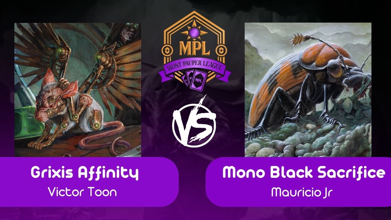 [Pauper na Mont] Grixis Affinity VS Mono Black Sacrifice (R 03 - 10/02/2026)