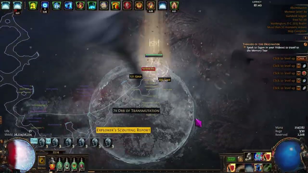 Map T17 Abomination + 100% Delirium + Strongbox With Kinetic Blast - Int Stacker POE 3.27 STD