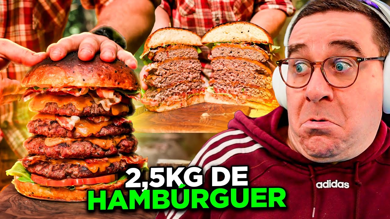 MAIOR HAMBÚRGUER COZINHADO NA FLORESTA! | RIC REAGE