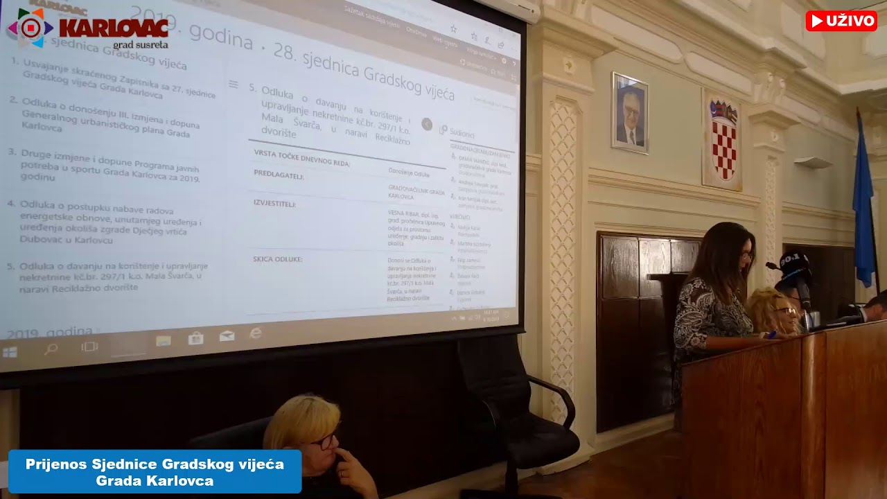 Grad Karlovac | 28. sjednica Gradskog vijeća, prijenos
