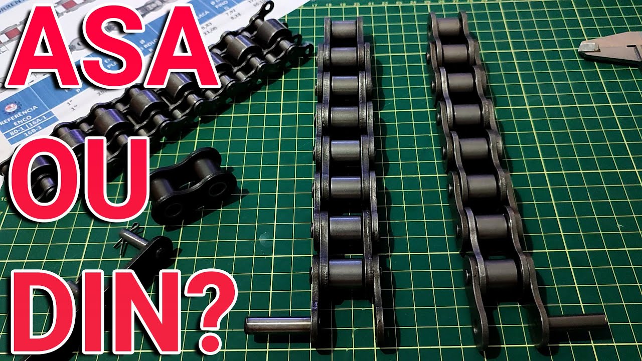 Diferença Entre a Corrente Norma ASA e DIN - Como Medir (Saber) o Passo de uma  Corrente de Rolos