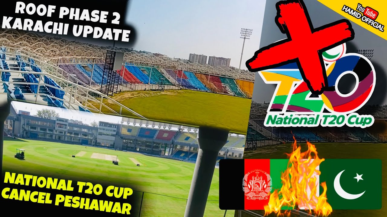PHASE 2 ROOF🔥Peshawar Cricket Stadium ❌National T20 Cup Cancel❌ PHASE 2 Karachi Stadium Roof Updates