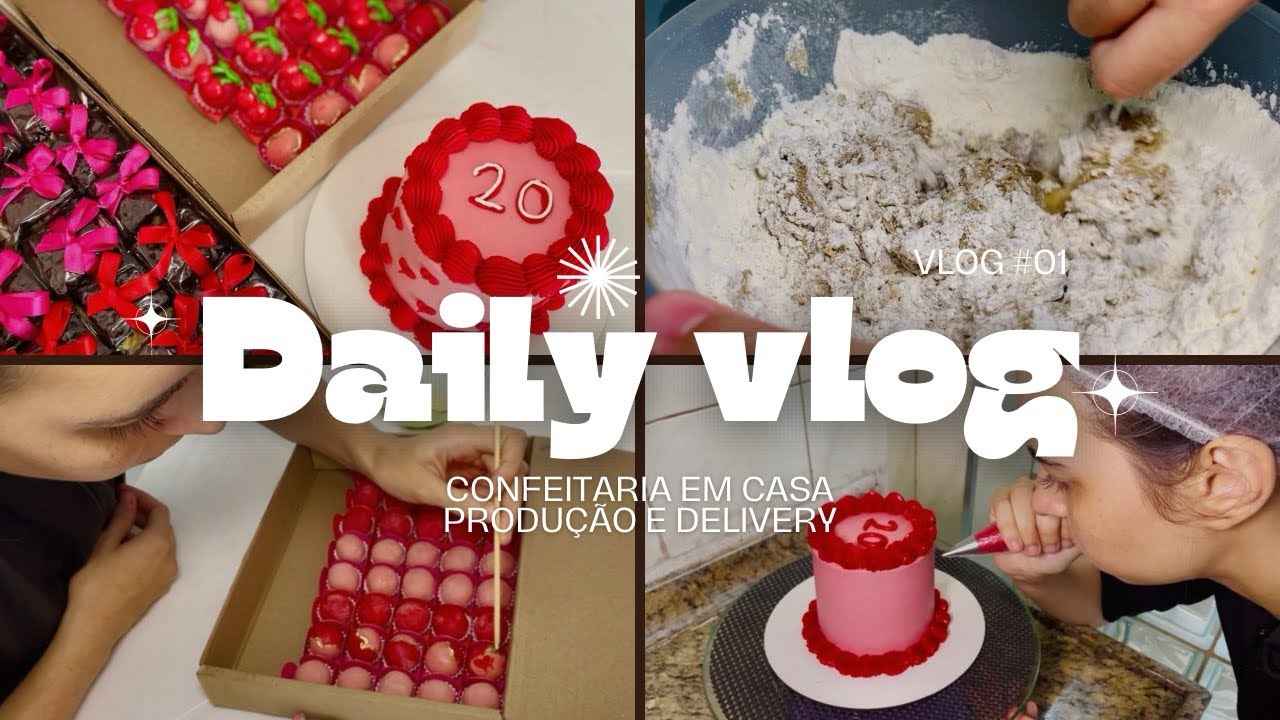 PRODUÇÃO NA CONFEITARIA | rotina de encomendas, delivery, brownie, bolo buttercream E+