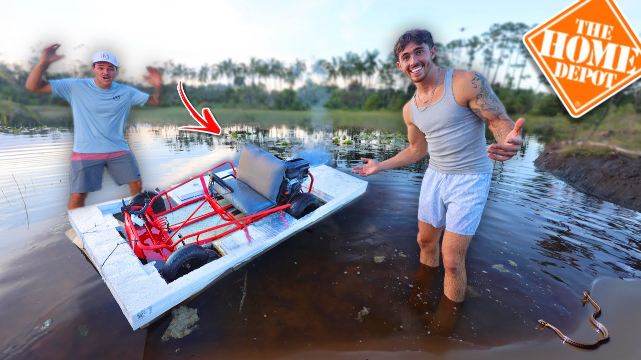 We Built a HOME-DEPOT Amphibious Vehicle on a BUDGET (the Munch Machine)