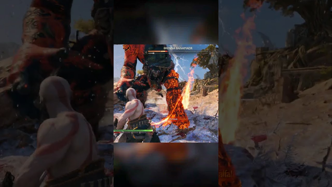Ghost Of Sparta💀🔥 Vs Troll Brenna Banama&eth;r Best Fight God Of War Ragnarok #gaming #godofwar #shorts