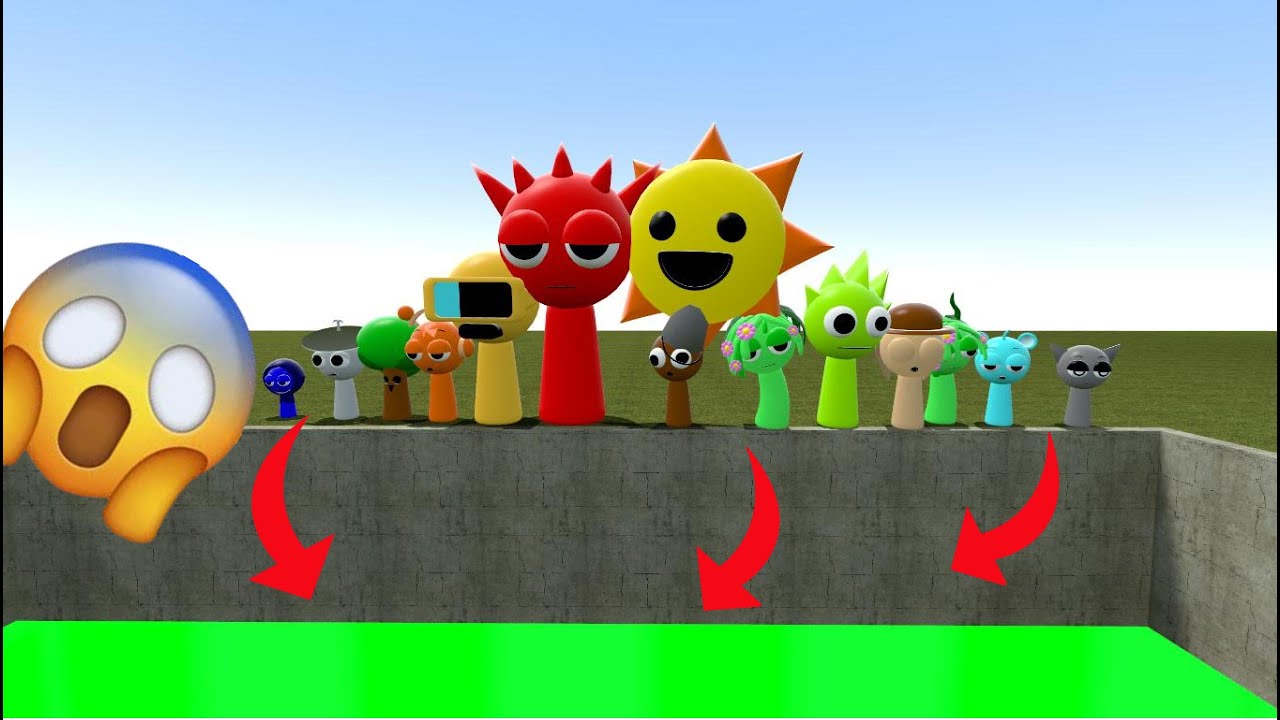 Sparta Kick All Sprunkies Normal Into Giat Toxic Pit - Garry's Mod