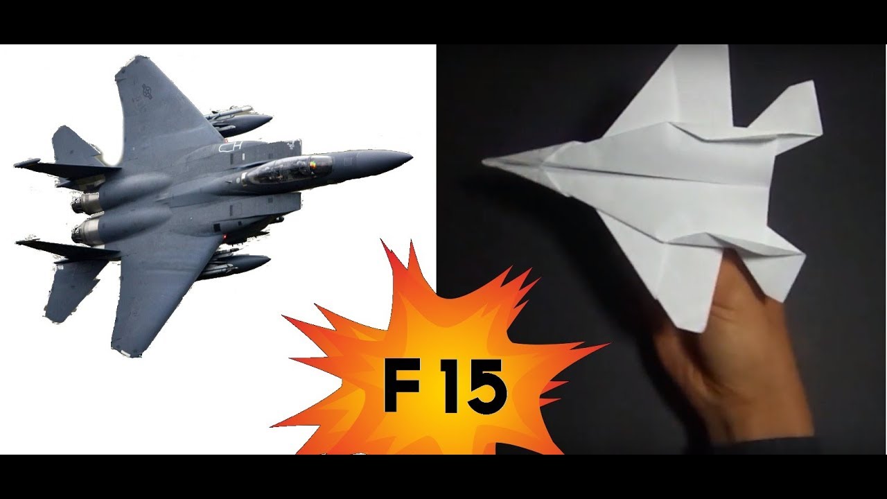 Como hacer un Avión de Papel DE GUERRA  F - 15 Militar