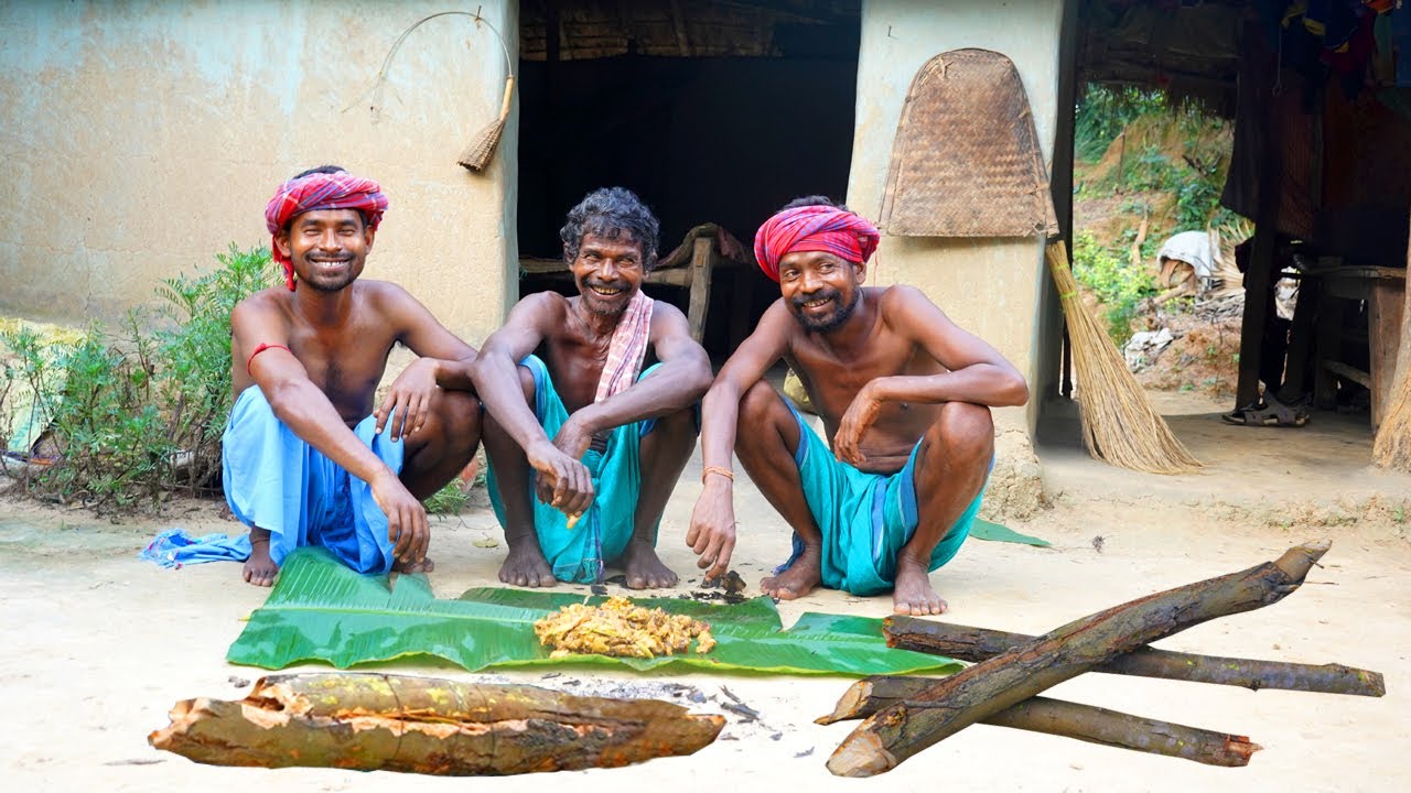 Cooking Chicken in Shaal Tree Skin by Santali Tribe people | Village Cooking Review Channel