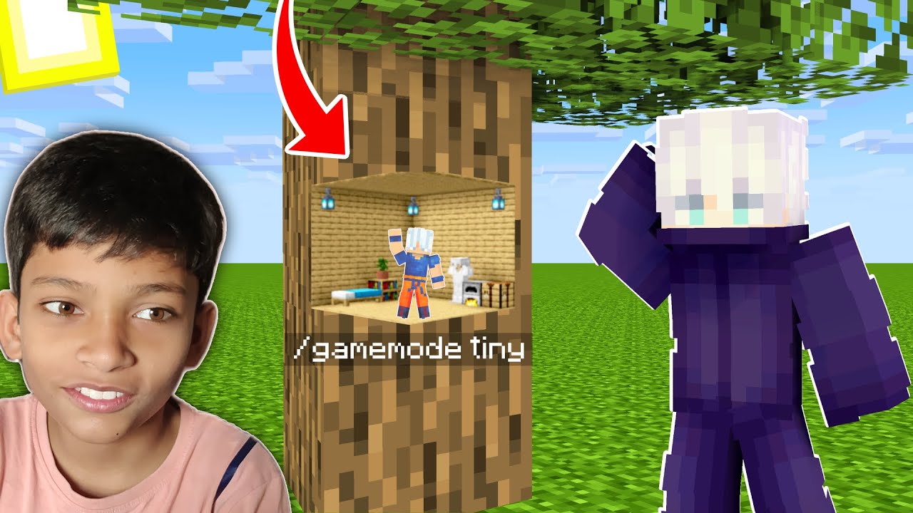 TROLLING MY BROTHER using TINY MOD in MINECRAFT🤣