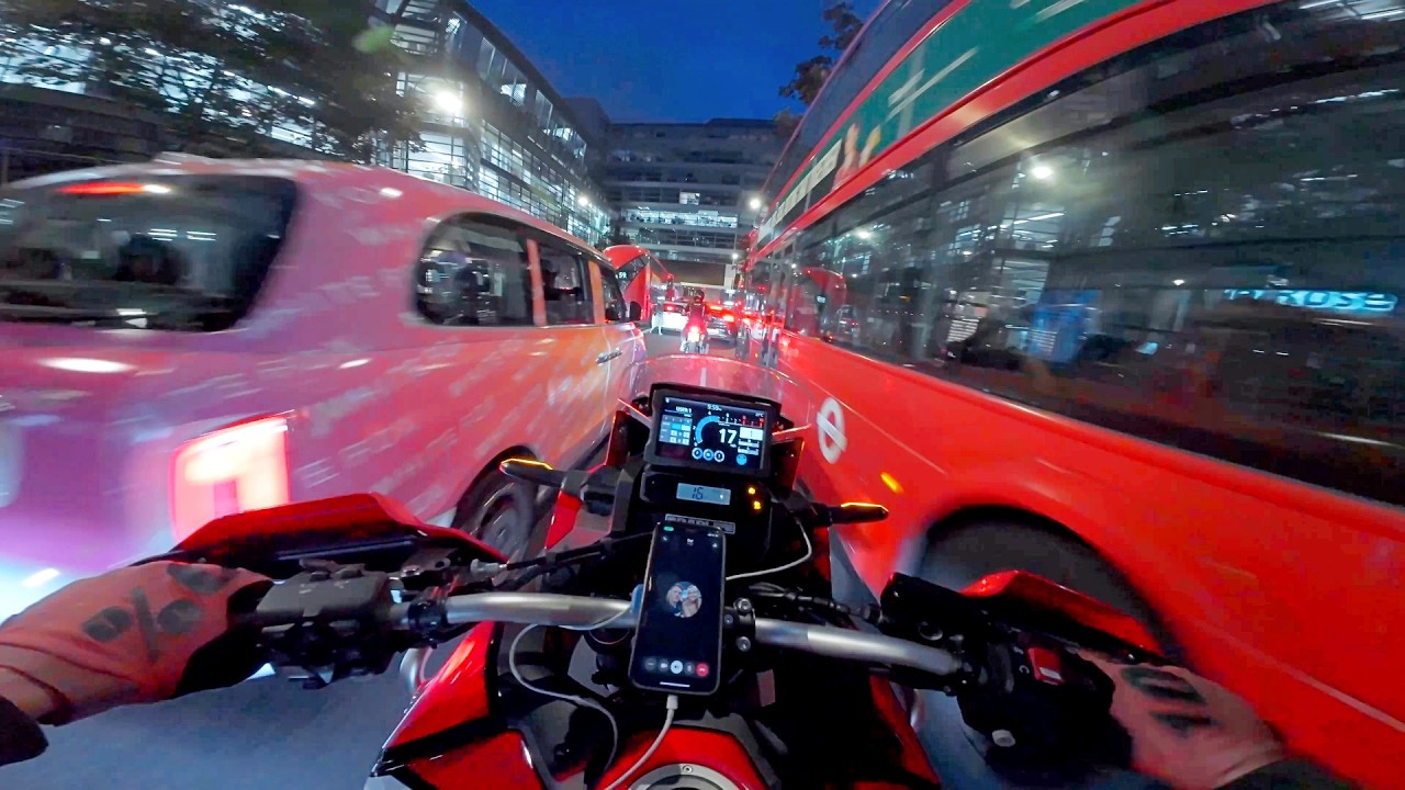Africa Twin cutting up through central London with @O's