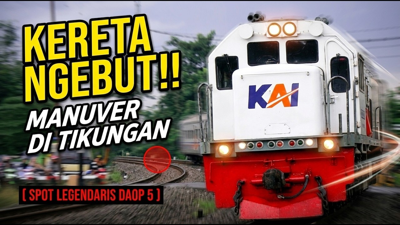KERETA API NGEBUT BERMANUVER DI TIKUNGAN‼️Spot Legendaris Daop 5 Purwokerto