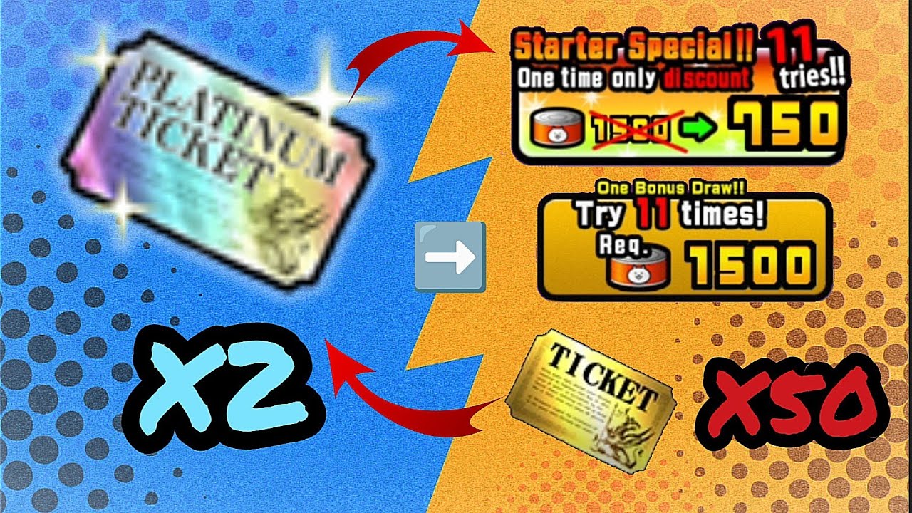 OPENING 2 PLATINUM TICKETS 80 RARE TICKETS! BATTLE OPENING! Батл с дендриком (The Battle Cats)