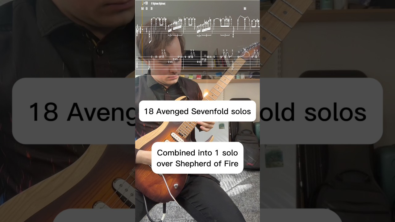 (Tab) 18 Avenged Sevenfold solos combined into 1 solo over Shepherd of Fire