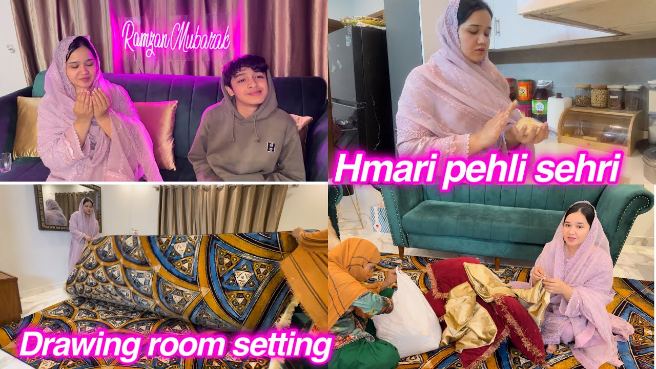 Hmari pehli sehri |drawing room setting | sitara yaseen Ramadan vlog
