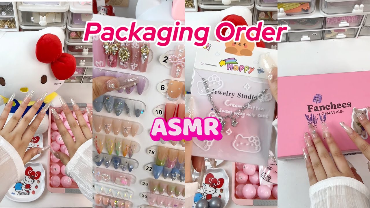 Nails Order Packaging | Small Business | Hand made press on nails business |ASMR