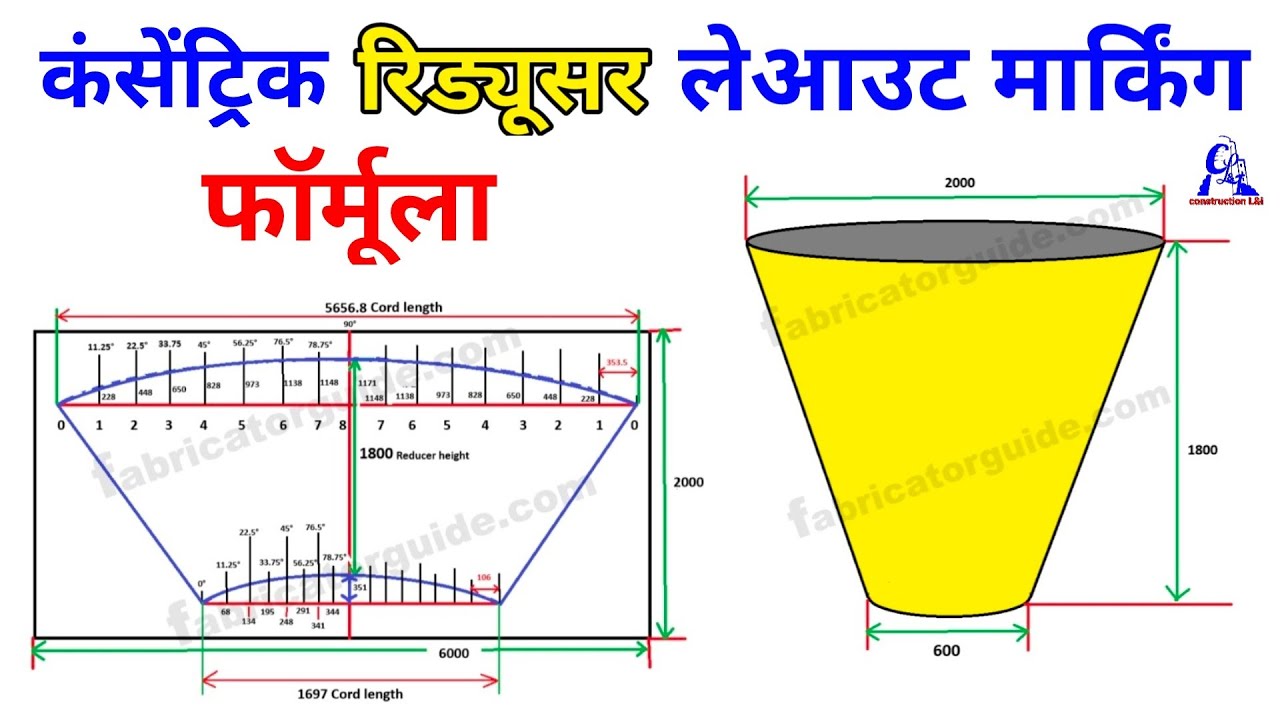 concentric reducer fabrication with layout | Large Cone fabrication formula with plate