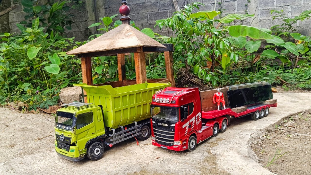 AKSI #75 PROYEK AWAL TAHUN ‼️ RC TRUCK SCANIA 770S PENGIRIMAN KACA PEMBANGUNAN GAZEBO