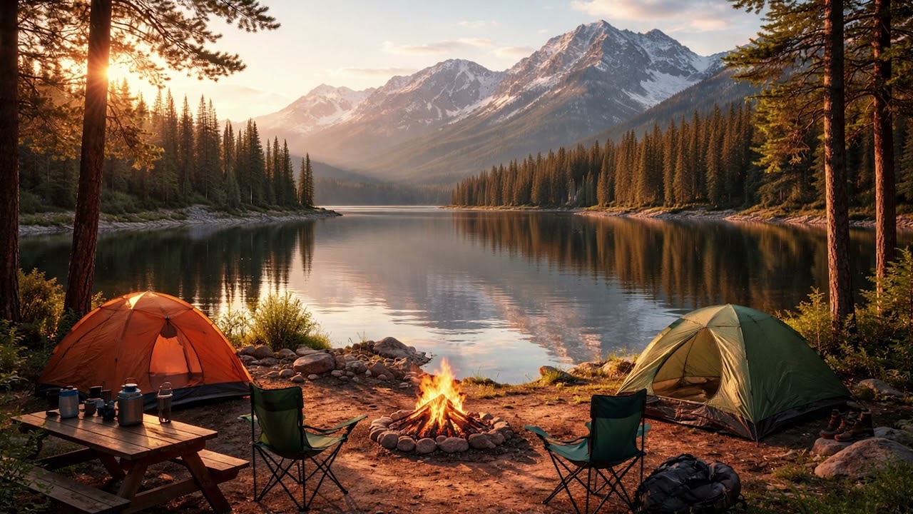 Calm Music Lake Camping