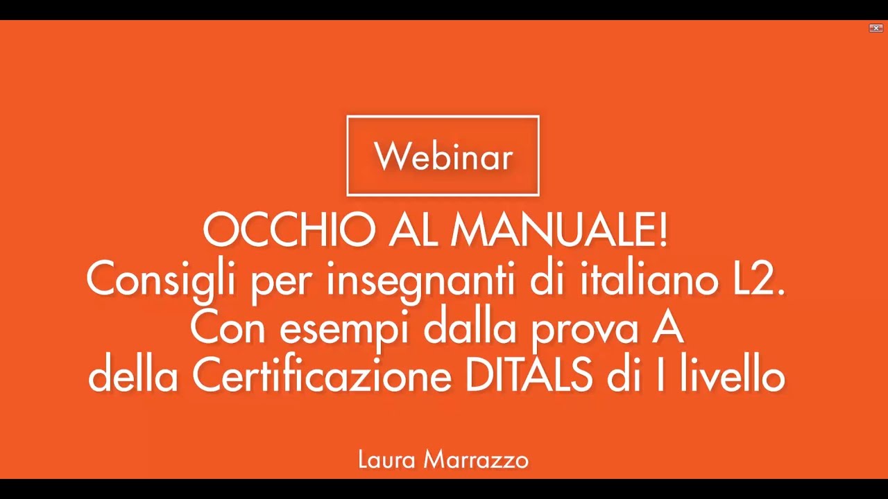 OCCHIO AL MANUALE! Consigli per insegnanti di italiano L2.