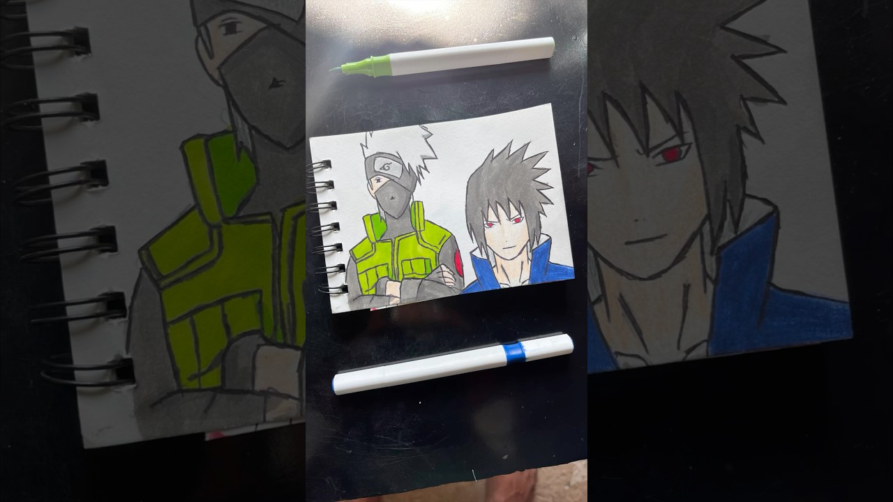 Drawing Kakashi and sasuke || Naruto drawing 