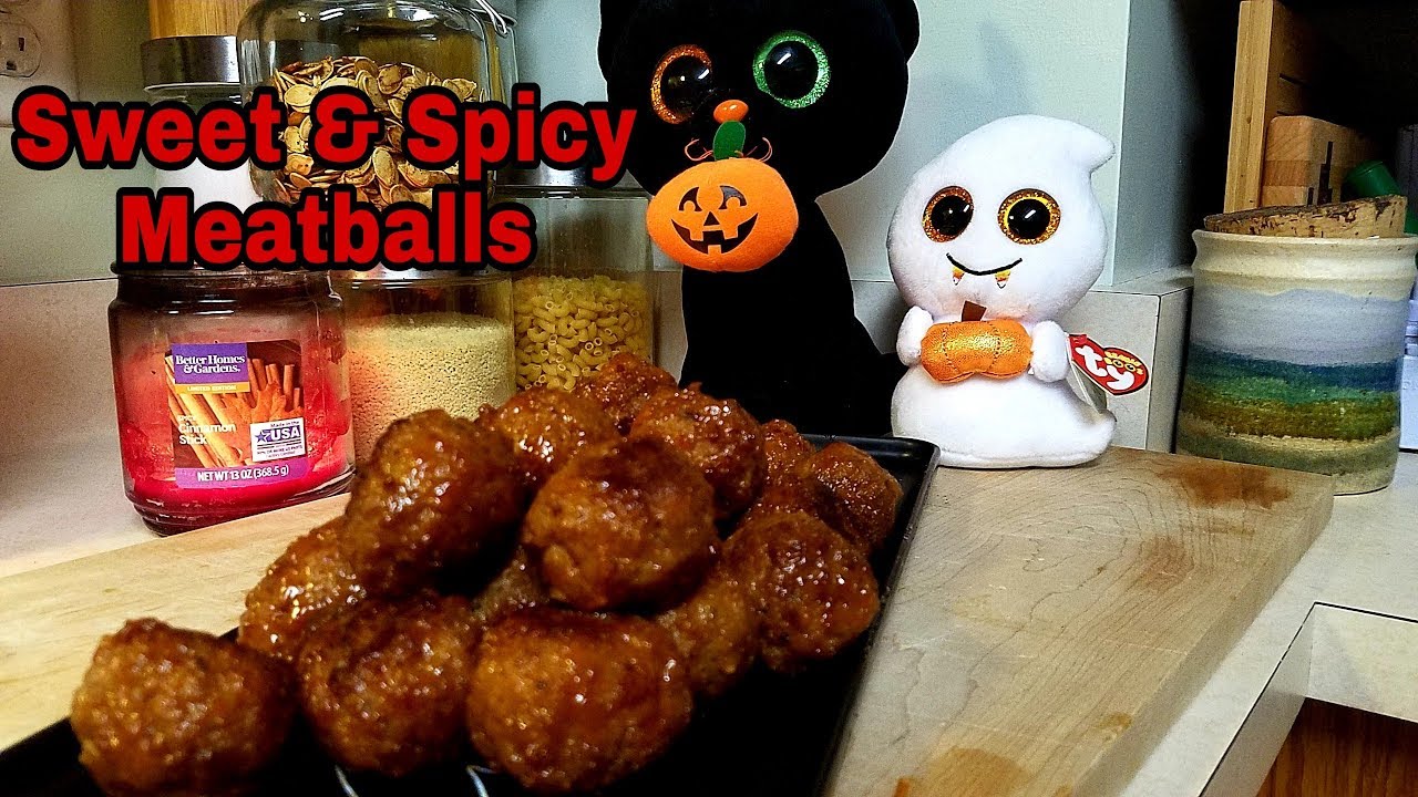 Sweet and Spicy Meatballs | Happy Halloween!