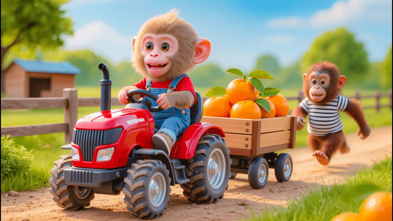 🐒🍊💥 Monkey NaNa Harvests Oranges and Outsmarts a Sneaky Thief! 😱🚜 – NANA MONKEY LIFE