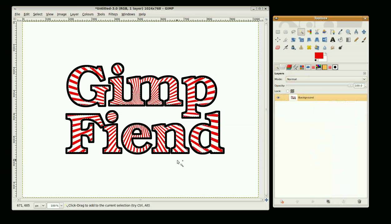 Gimp Tutorial Text with background coming through