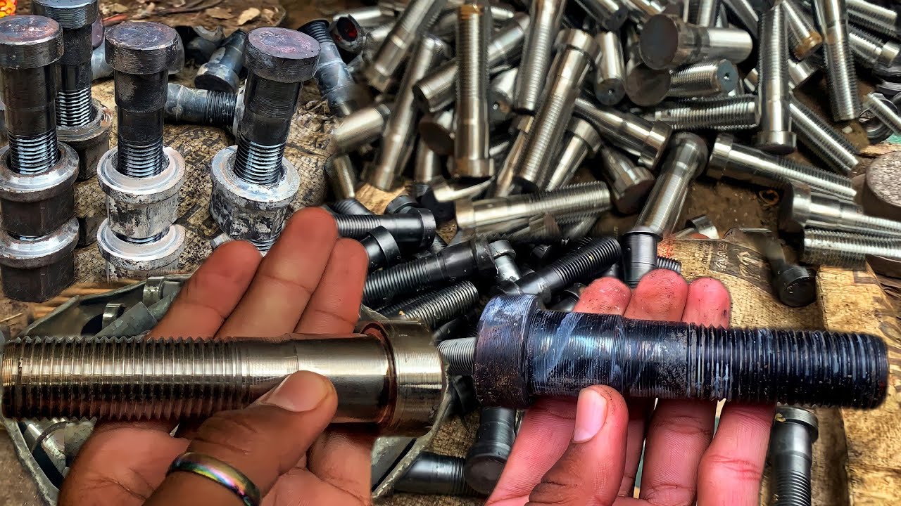 How Raw Steel Is Transformed Into Wheel Studs || Bolt Nut Manufacturing & Forging Process In Factory