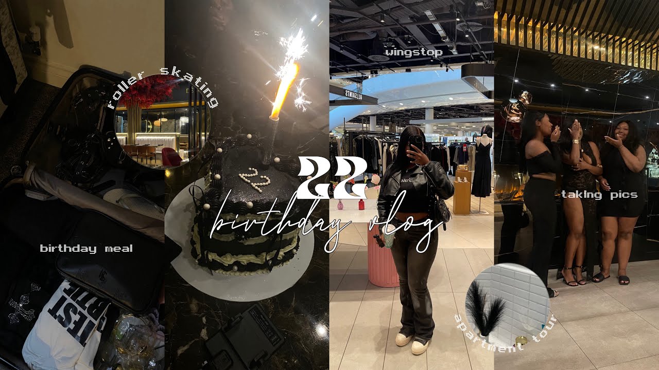 22nd birthday vlog | birthday meal, roller skating, exploring the city, trying wingstop ⋆⭒˚.⋆