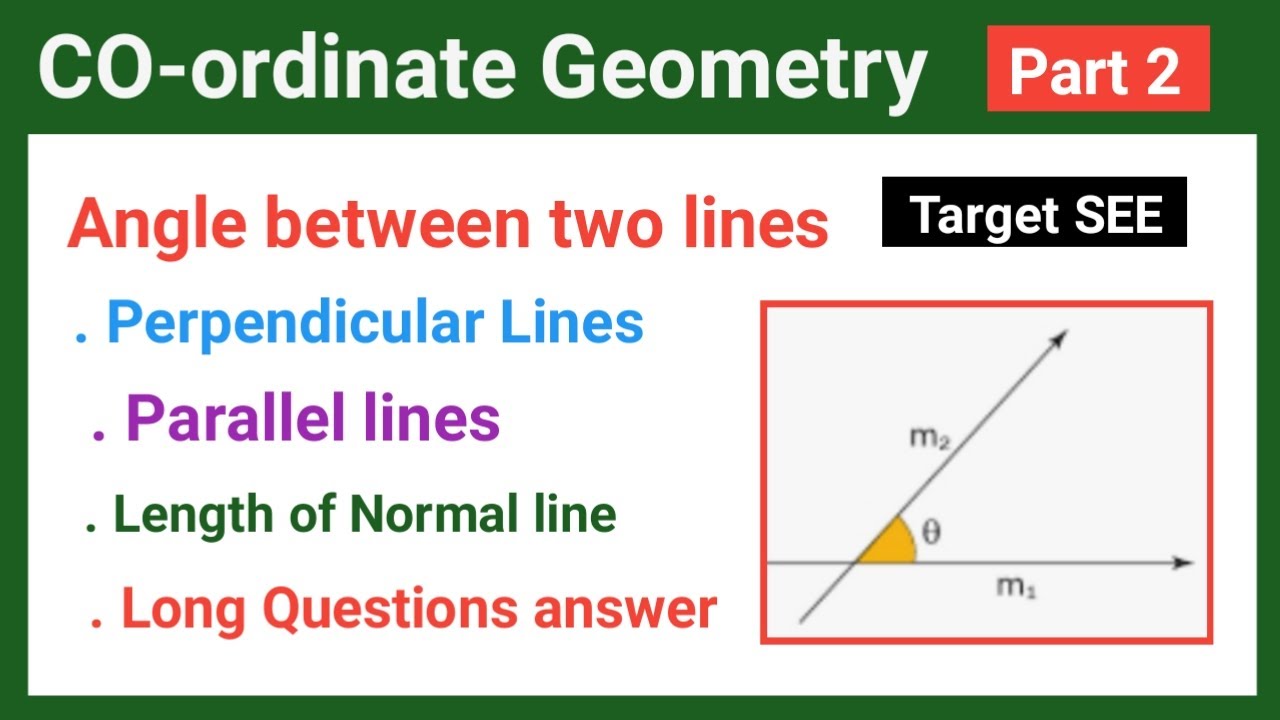 02: Coordinate geometry class 10 optional math || angle between two lines || Angle between two lines