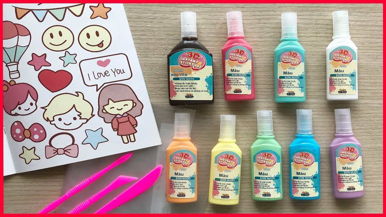 TÔ MÀU 3D THẦN KÌ, TẠO HÌNH DÁN TRANG TRÍ MỌI THỨ  - DIY magic sticker handmade @Chim Xinh Channel