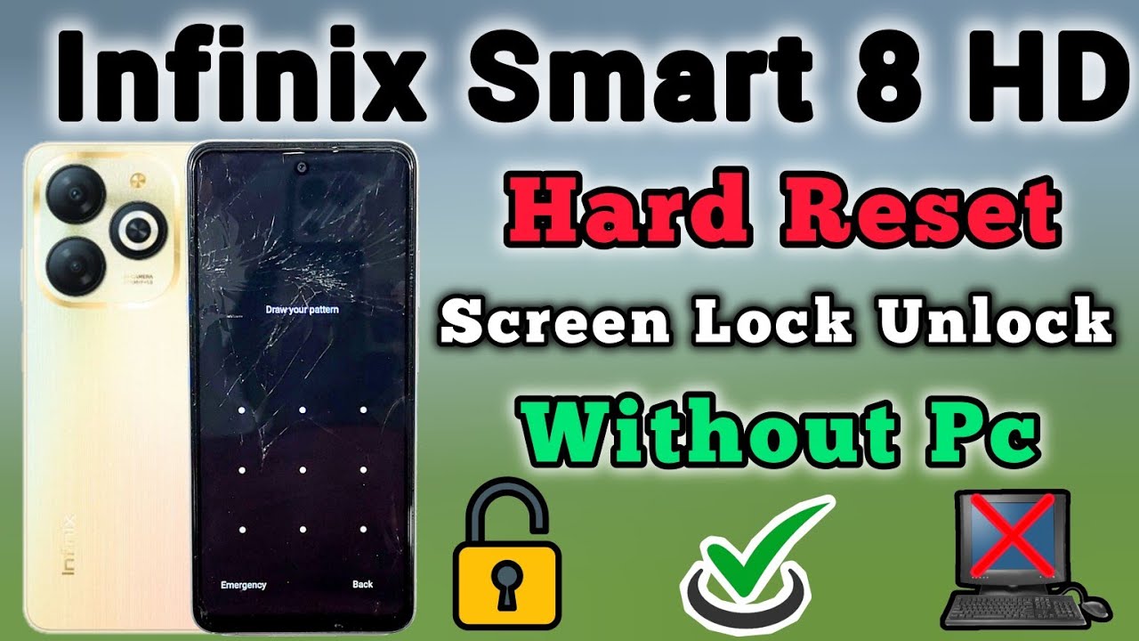 Infinix Smart 8 HD (X6525) || Hard Reset || Pattern/Password Unlock || Without Pc || New Trick 2024.