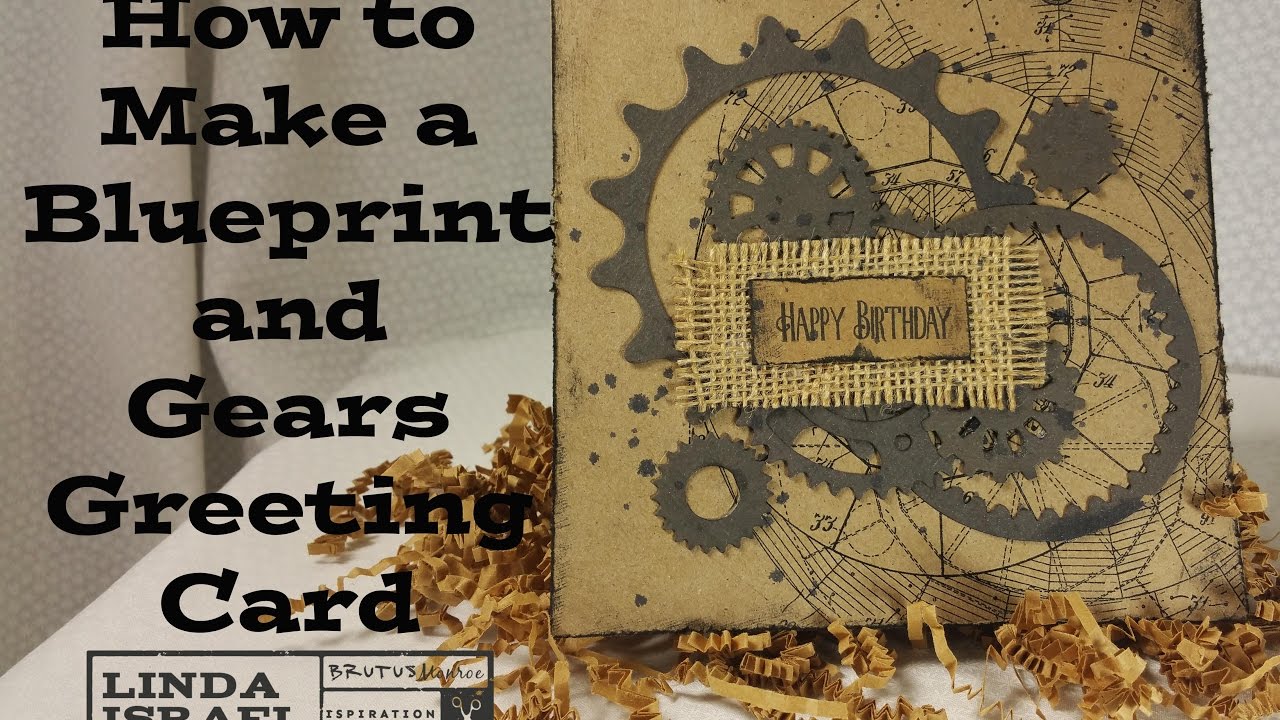 How to make a Blueprint and Gears Greeting Card