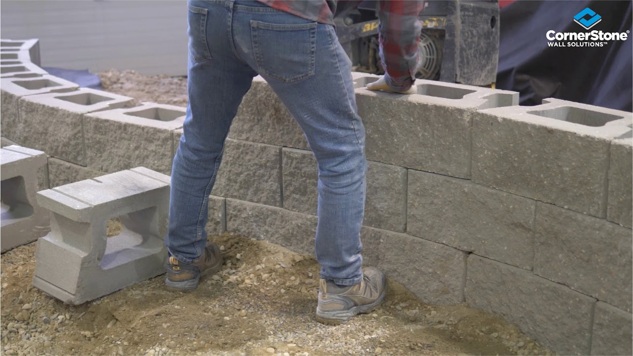 Laying CornerStone retaining Wall Blocks by Vern Dueck