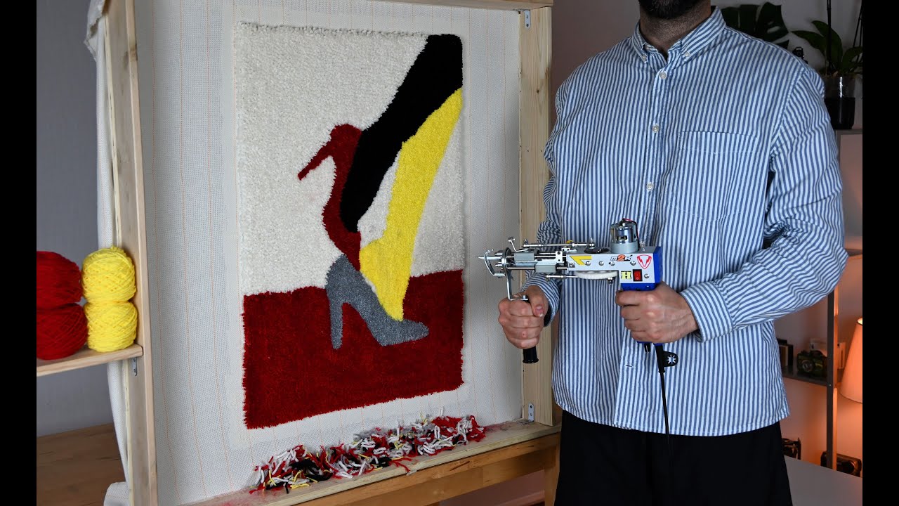 Rug Tufting - ASMR Rug Tufting (start to finish)