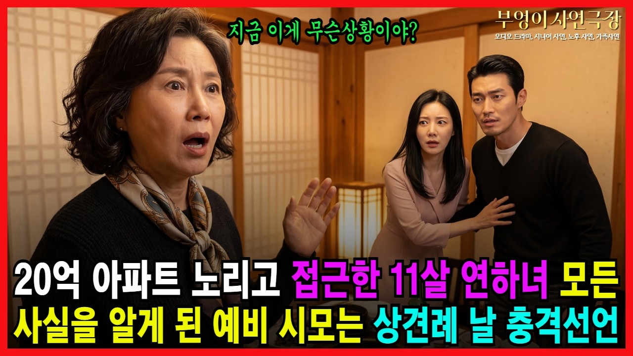 20억 아파트 노리고 접근한 11살 연하녀, 모든 사실을 알게 된 예비 시모는 상견례 날 충격선언을 하는데ㅣ가족사연ㅣ감동사연ㅣ오디오북ㅣ사연라디오