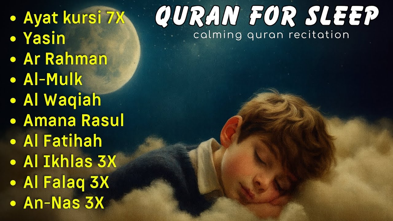 Serene Slumber: Healing Quran for Ultimate Relaxation | Ayatul Kursi, Yasin, Rahman, Waqiah, Mulk