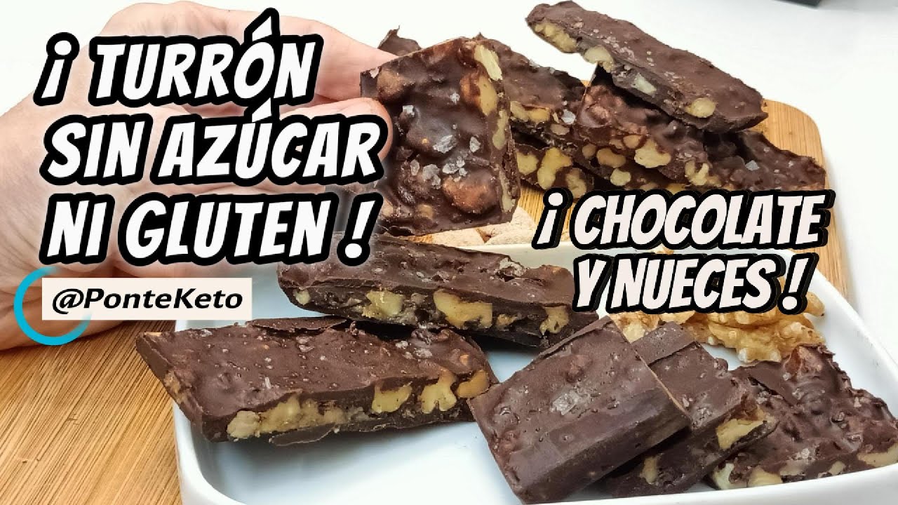 🍫#TURRÓN KETO Chocolate y nueces ¡sin azúcar! Navidad saludable con un postre que AMARÁS, Facilito !