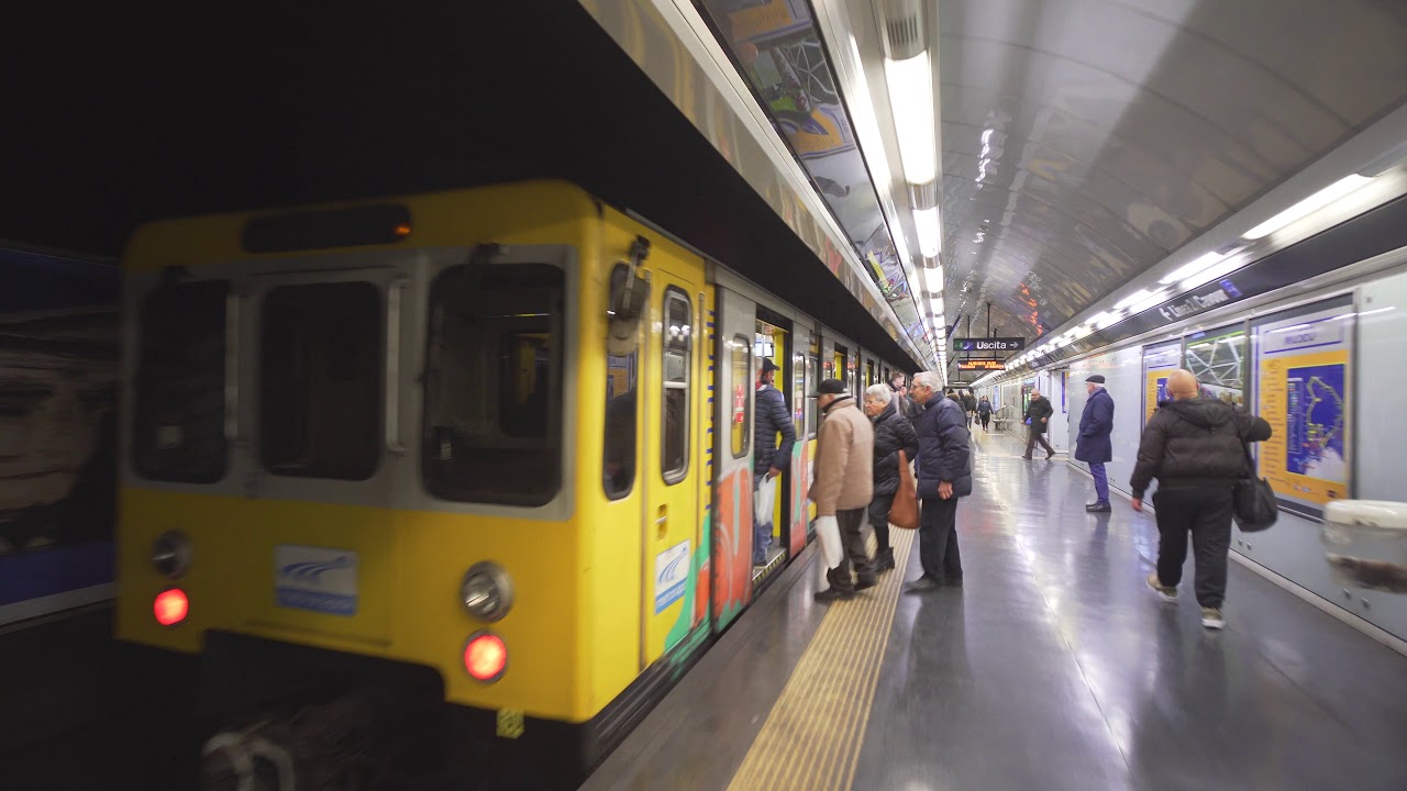 Italy, Naples, metro ride from Museum to Materdei