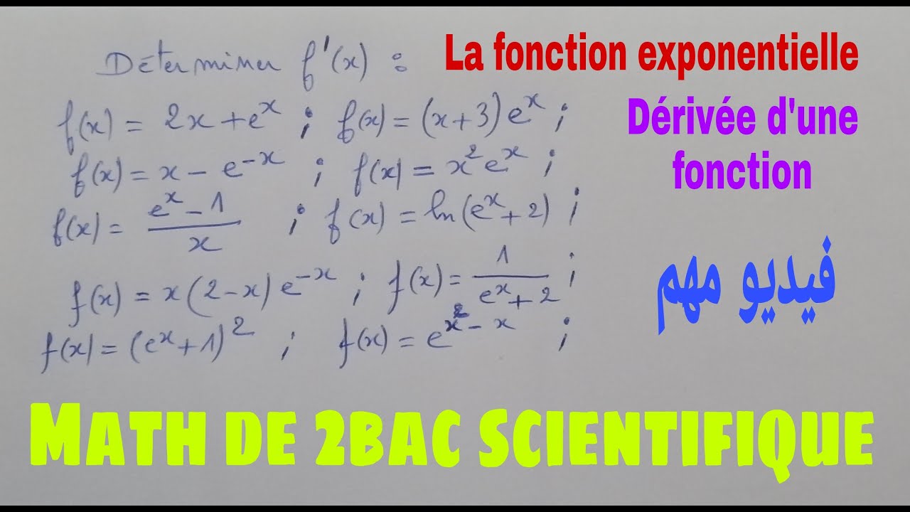 la fonction exponentielle......math de 2bac