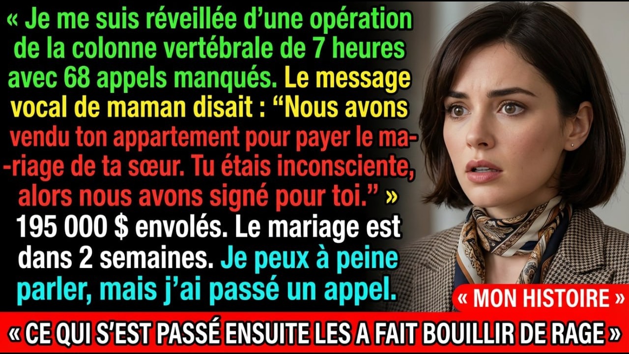 Mes parents ont vendu mon appartement à 195 000 $ pendant que je me faisais opérer — Sans réaliser