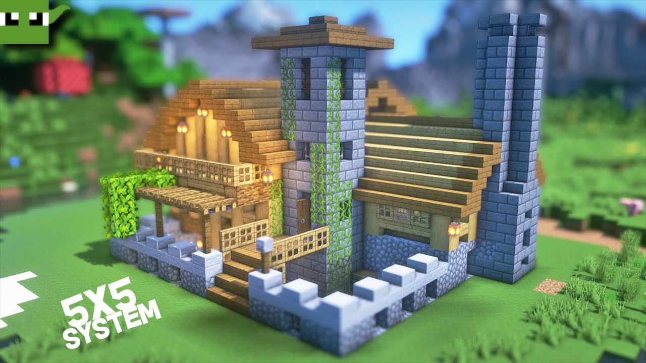 Minecraft | How to Build a 17x17 Fortified House [EASY 5x5 System]