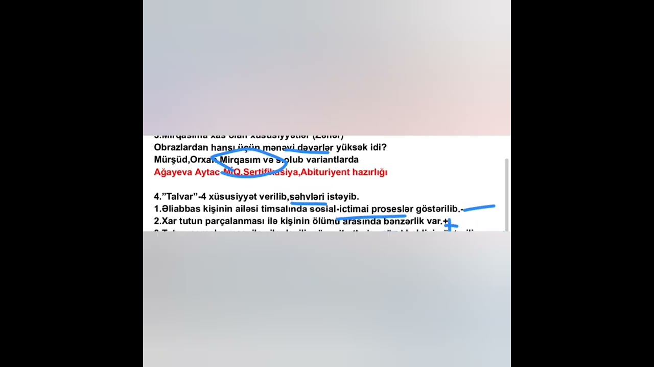 24 iyun 2024-cü il, sertifikasiya ədəbiyyat sualları📚✅#MİQ#abituriyent#blok