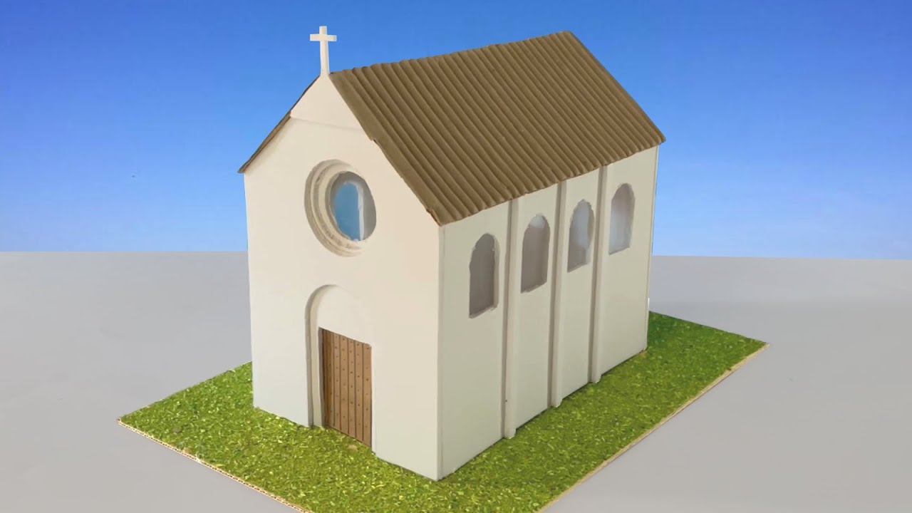 How to make foam board church. DIY cardboard house