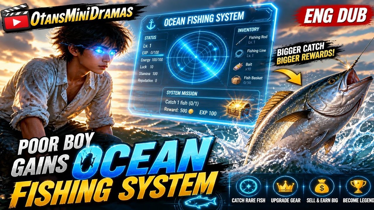 Poor Boy Gains Ocean Fishing System~Ultimate Luck Earns Millions Daily! Chinese Mini drama 