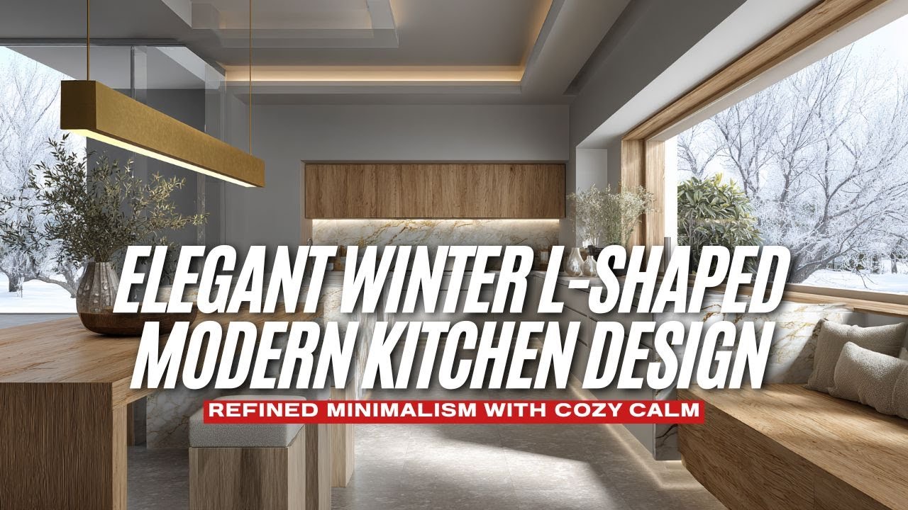 Elegant Winter L Shaped Modern Kitchen Design Refined Minimalism with Cozy Calm