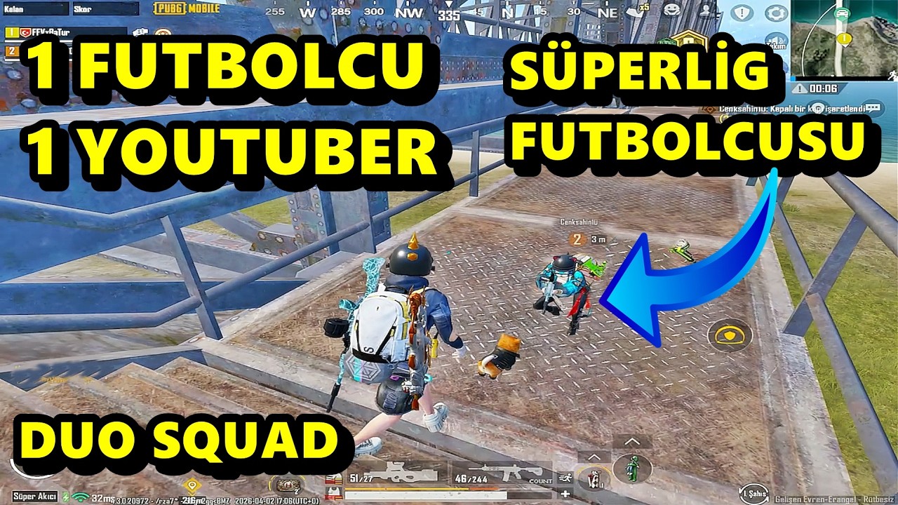 1 FUTBOLCU 1 YOUTUBER ! ORTALIĞI DARMADAĞIN ETTİK BATUR GAME SOLO SQUAD PUBG MOBİLE